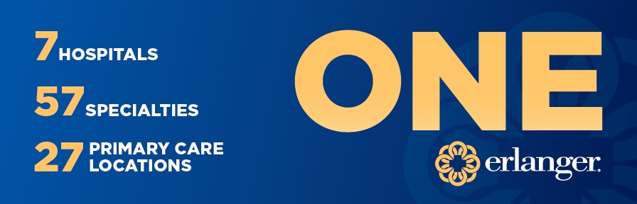 One Erlanger - 7 hospitals, 57 specialities, 27 primary care locations banner image